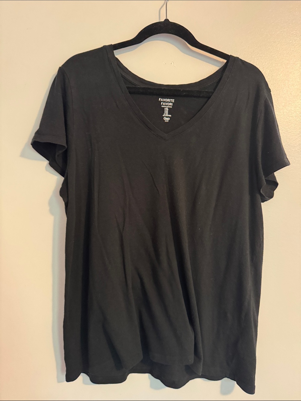 GAP Black V-Neck Favorite Tee